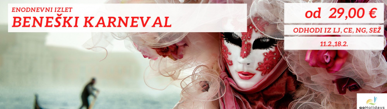 ENODNEVNI IZLET BENEŠKI KARNEVAL OD 29 EUR